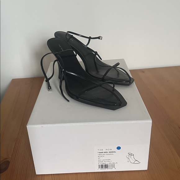 The Row Shoes - The Row Black T-Bar Leather Heels